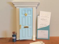 Opening blue fairy door